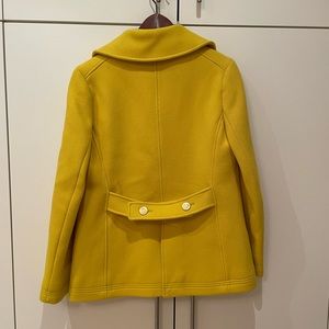 Yellow wool stadium cloth J crew coat